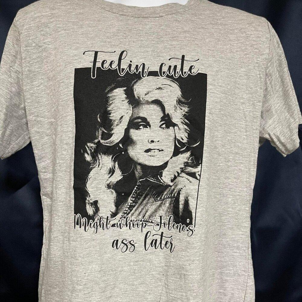 Dolly Whoop Jolene Tee Feeling Cute Shirt Retro Tee Grey